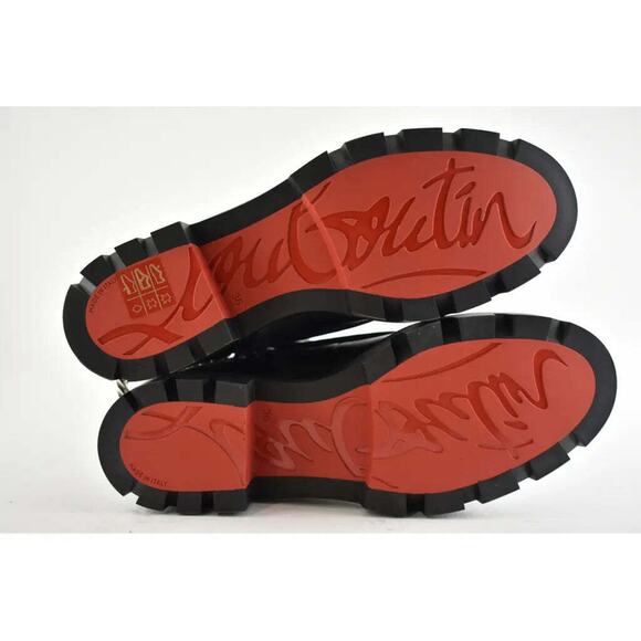 Christian Louboutin Maddic Max Flat Calf Black Silver Chain Combat Ankle Boot 36 - Picture 10 of 10